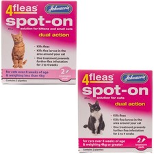 Johnsons 4 Fleas Spot On for Cats & Kittens Dual Action Kills & Prevents