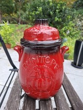Vintage Rumtopf Jar with Lid West Germany 801-28 Red And Black. VGC. Used once