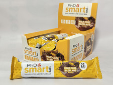 PhD Smart Bar Milk Chocolate Hazelnut 12 x 64g | High Protein | Low Sugar Snack
