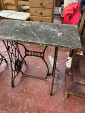 Vintage Singer Sewing Machine Table With Stone Top