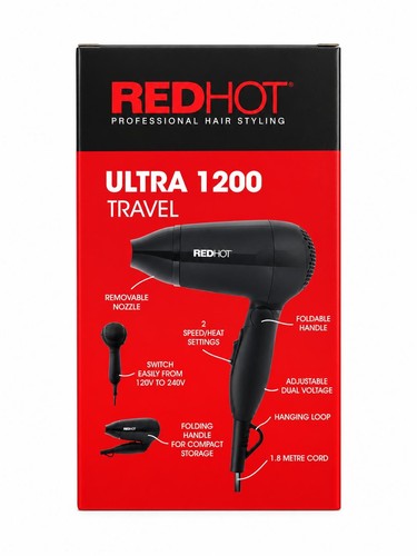 Redhot ultra 1200w travel hair - redhot,