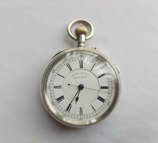 Stunning Rare Centre Seconds Chronograph Stem Wound Pocket Watch Birmingham 1894