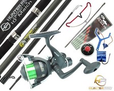 Complete Starter Fishing Kit Set. HUNTER PRO Carbon 10' Rod Reel Tackle Rod Rest