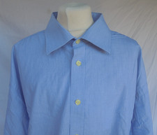 MENS 18.5" COLLAR CIRO CITTERIO BLUE FRENCH CUFF DRESS SHIRT