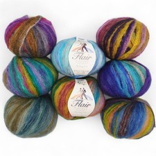 Flair Chunky King Cole Mohair Wool Acrylic Knitting Crochet Yarn Wool 100g ball