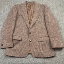 Vintage Harris Tweed Jacket Mens 42 Brown Cheval Wool Hacking Hunting Shooting