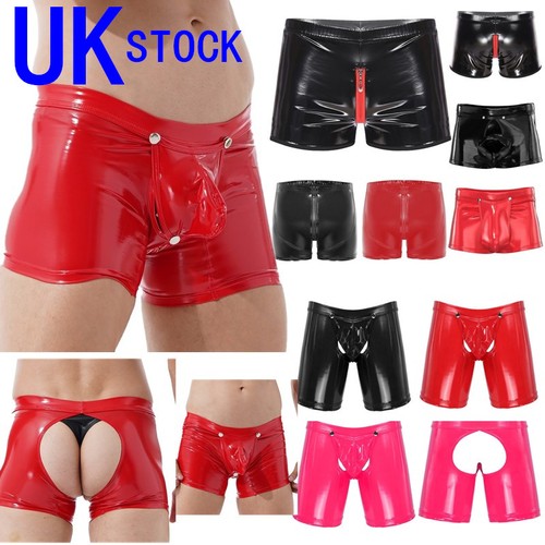 Men wet look patent leather - wet,