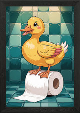 Duck on Toilet Paper Framed
