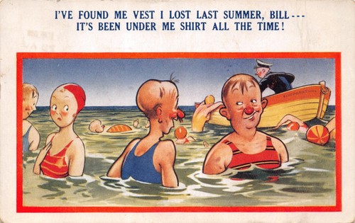 Seaside comic postcard old - seaside,
