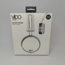 Vido Sound Headphones White Metallic Finish Crystal Clear Sound 3.5mm Jack New