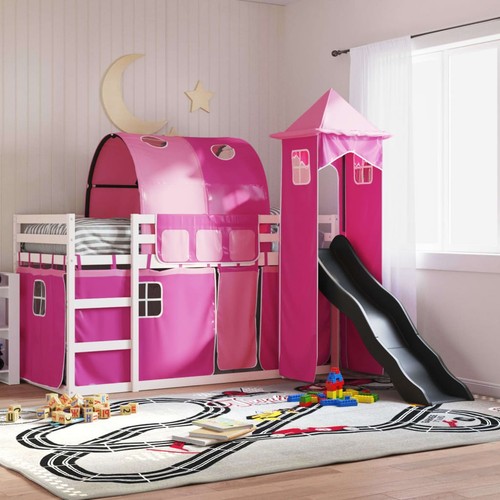Pink bunk bed 90x200cm - pink,