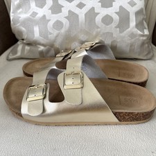 NEW M&S Gold  Leather Sandals