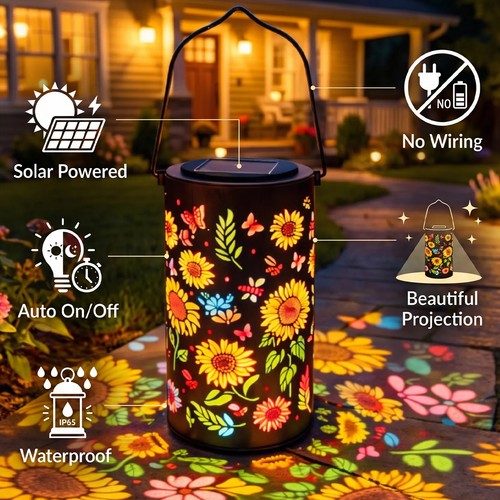 Sunflower solar lantern - solar,