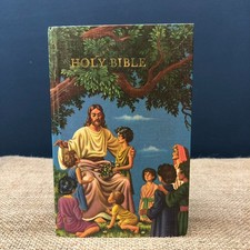 VINTAGE CHILDRENS BIBLE COLLINS COLOUR ILLUSTRATED KINGS JAMES VERSION HARDBACK