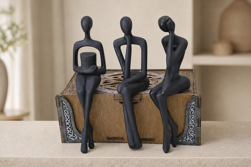 Set black abstract shelf - set,