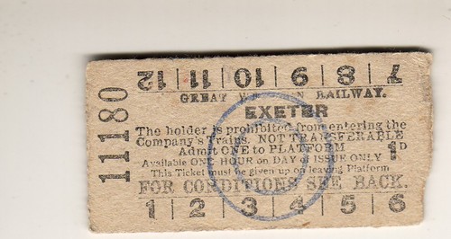 Railway ticket gwr - ticket, platform