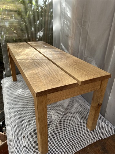 Heavy solid oak seat bench - 2,
