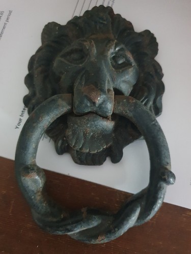 Vintage cast iron lion head - vintage,