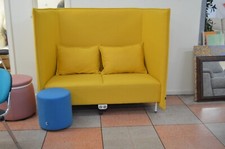 NaughtOne Booth Sofa CLOUD Accoustic Isolation Seating in Yellow Wool Soundproof