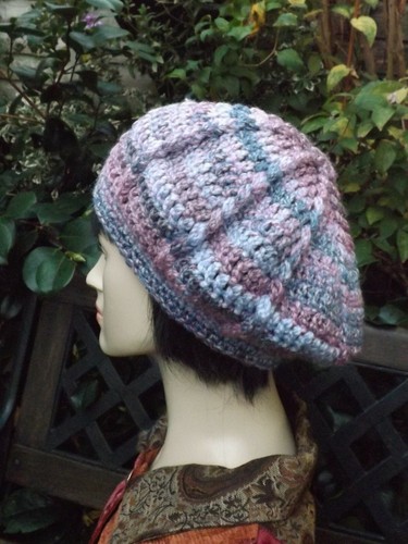 Crochet beret soft - soft, acrylic