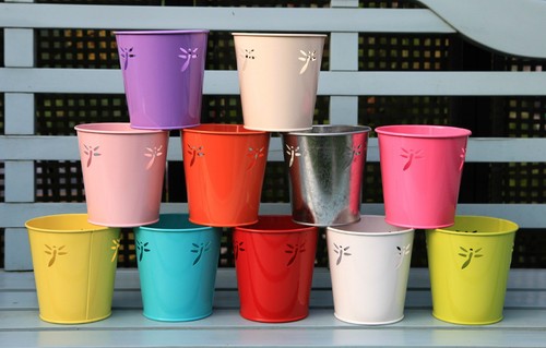 5cm metal tin flower - flower, pot