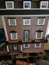 Dolls House 1/12th Scale victorian house, 3 storey roof opens, electric lights