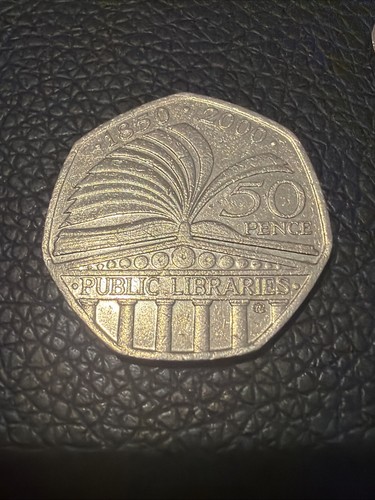 Public libraries 50p coin year - libraries,