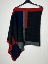Merinomink New Zealand Merino/Possum/Silk Empress Colour Block Poncho, One Size