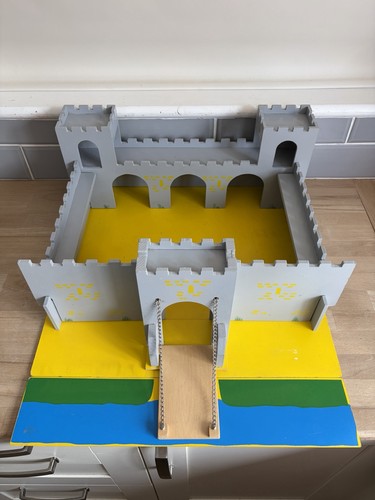 Vintage wooden toy - castle, fort