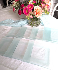Unused new vintage square aqua