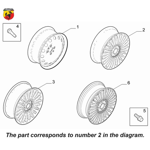 Genuine abarth alloy wheel - abarth, rim