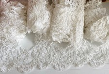 Bundle 9.2Meters Ivory Embroidered Bridal Lace Trim Sew On Floral Lace Trimming