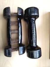 Antique Sandow Dumbells  Spring Grip Steel Vintage Collectable 