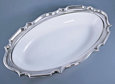 ANTIQUE W & R STOKE ON TRENT CARLTON WARE & SILVER PLATE SERVING DISH c1900