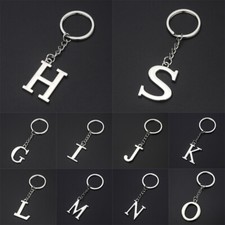 DIY Car KeyRing A-Z Letters key Chain Simple Letter Silver Color Metal Keychain