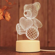 Heart Bear Night Light Acrylic