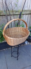 Large Vintage Oval Willow Weave Basket