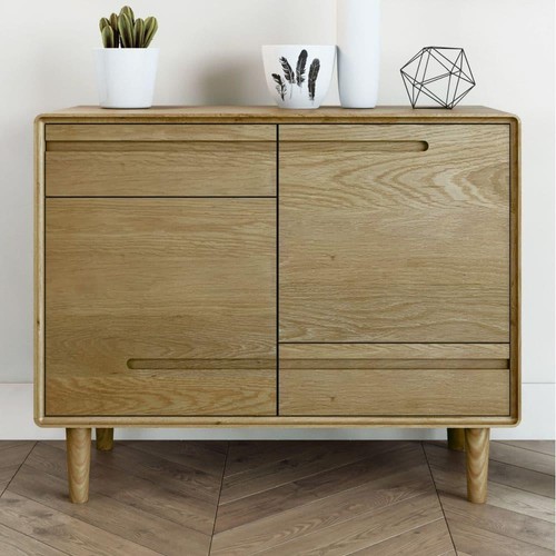 Solid oak small sideboard - solid,