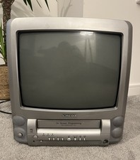Schneider SVTV1451 14" CRT TV VCR VHS Combi Video Retro Gaming TV Silver