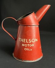 THELSON TRACTOR MOTOR OIL POURER JUG VINTAGE CAN GARAGE ADVERT QUART MEASURE TIN