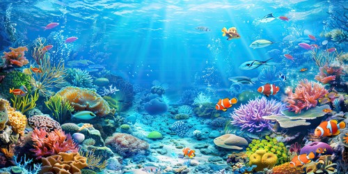 Underwater world aquarium - underwater,