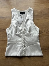 Zara White Satin Feel Top Size