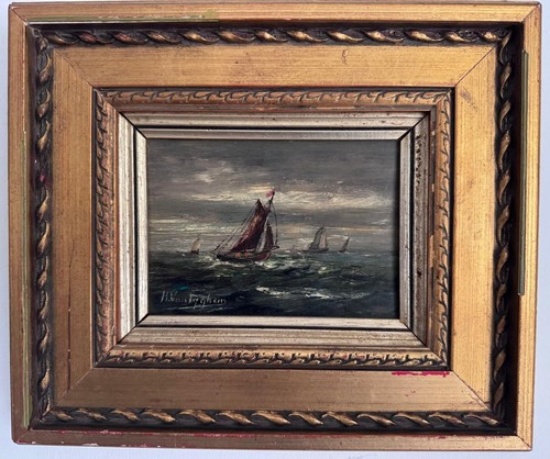 Antique dutch miniature oil - antique,