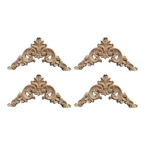 4pcs unpainted wooden carved - unpainted,