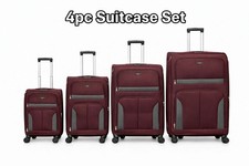 Red 4 Piece Soft Shell Luggage