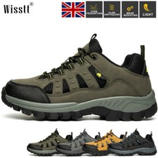 Mens Hiking Boots Trekking Trainers Shoes Walking Leather Outdoor Waterproof UK