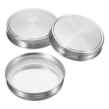 1Set/3pcs 86mm Wide Mouth Stainless Steel Mason Jar Lids with Sealing Ring