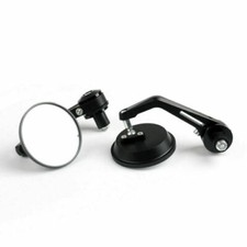 1Pair CNC Motorcycle 3" Round Side Mirror 7/8" Handlebar End For Cafe Racer T9