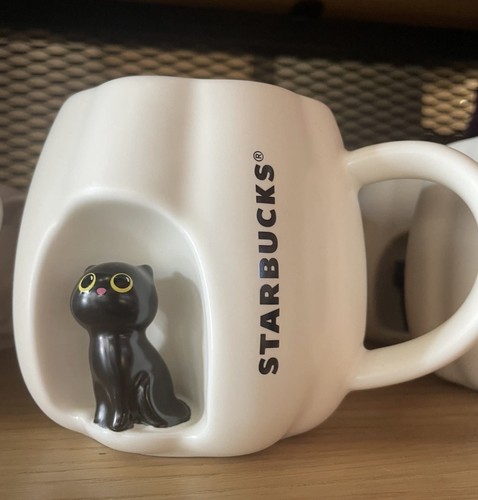 Starbucks peep black cat - starbucks,