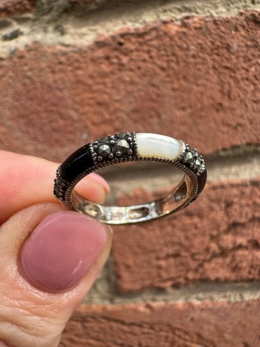 Sterling silver natural inlay - silver,